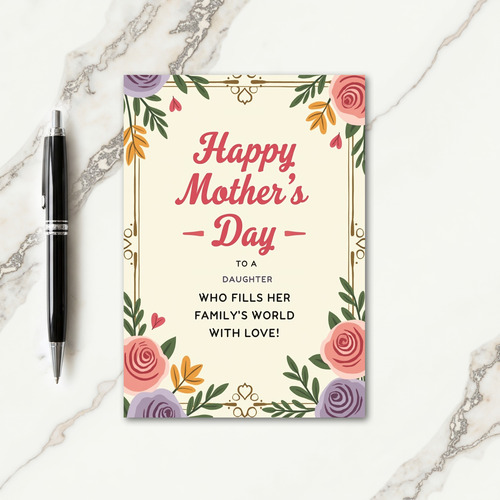 Striped Daughters Family Love Card