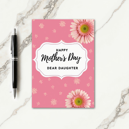Striped Dear Daughter Mothers Card