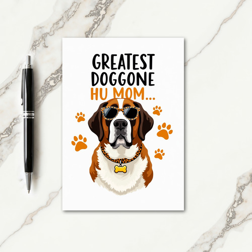 Striped Dog Happy Birthday Card