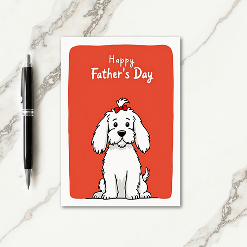 Striped Dog Happy Fathers Day Card