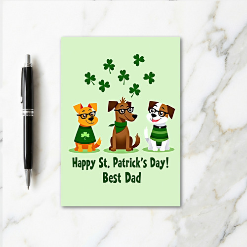 Striped Dog Happy St Patricks Card