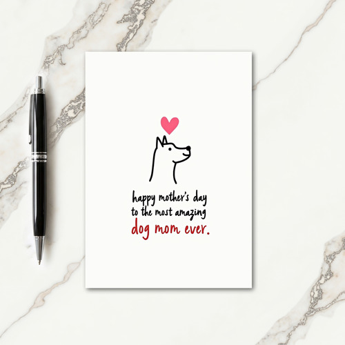 Striped Dog Mom Ever Card