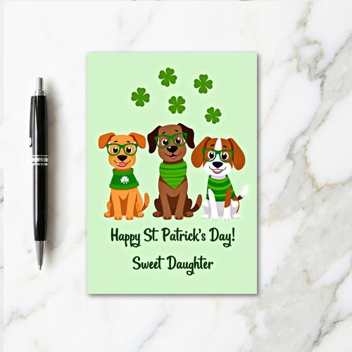 Striped Dog St Patricks Card