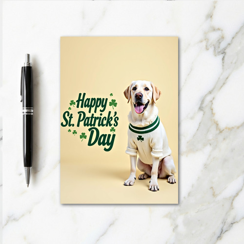 Striped Dog St Patricks Day Card