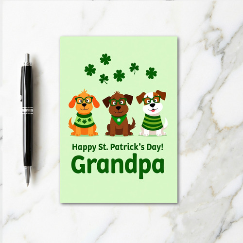 Striped Dogs Grandpa Card