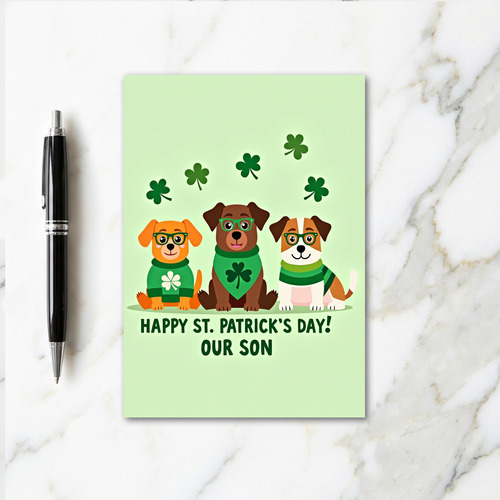 Striped Dogs Happy Day Son Card