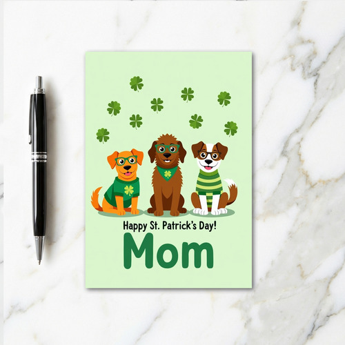 Striped Dogs Happy St Patricks Card