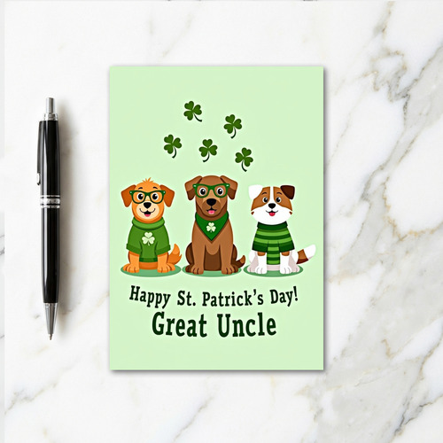 Striped Dogs St Patricks Day Card