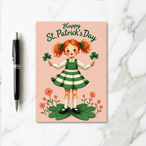 Striped Dress St Patricks Card