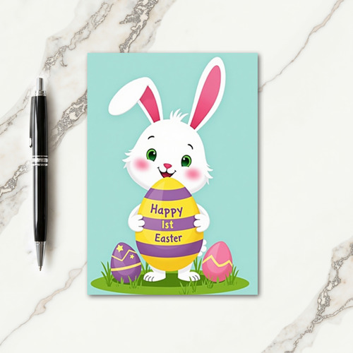 Striped Easter Bunny Card