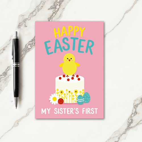Striped Easter Cake Card