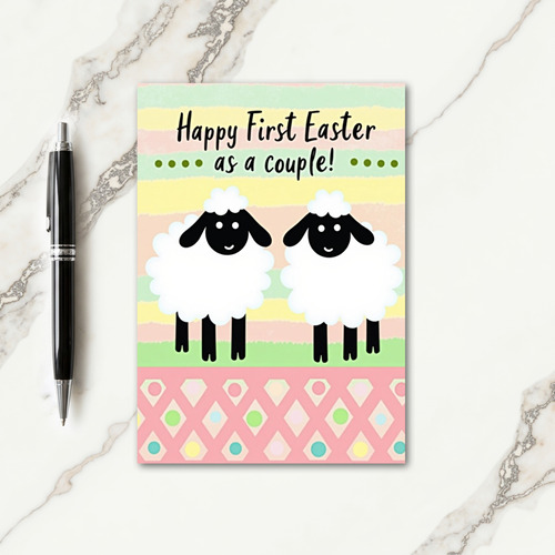 Striped Easter Couple Card