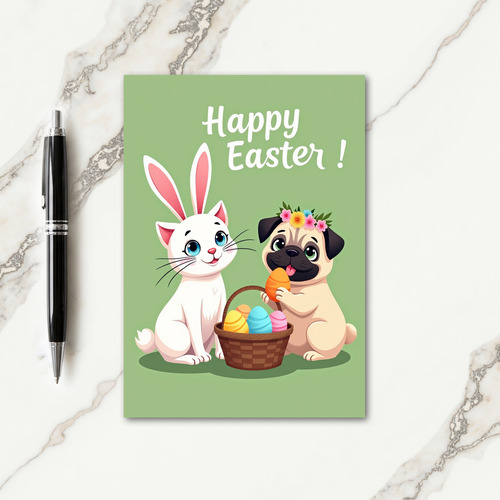 Striped Easter Egg Friends Card