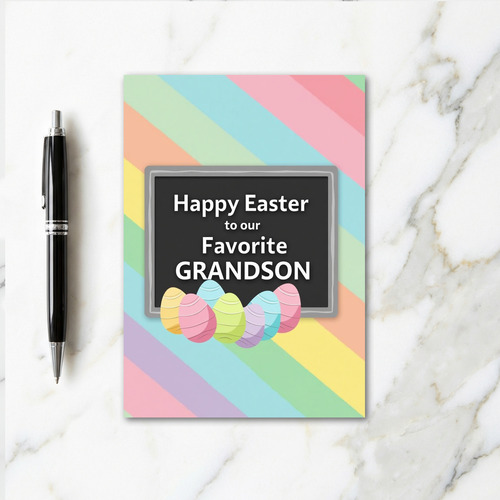 Striped Easter Grandson Card
