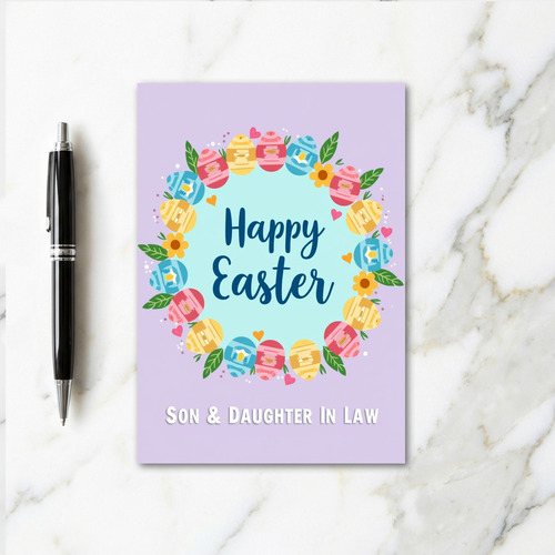 Striped Easter Ovoids Family Card