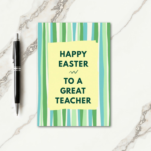 Striped Easter Teacher Card