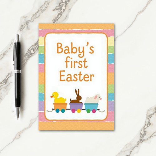 Striped Easter Train Card