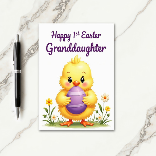 Striped Egg Baby Bird Card