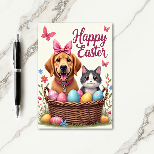 Striped Egg Basket Friend Card