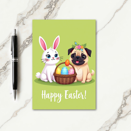 Striped Egg Basket Spring Card