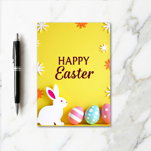 Striped Egg Happy Easter Card