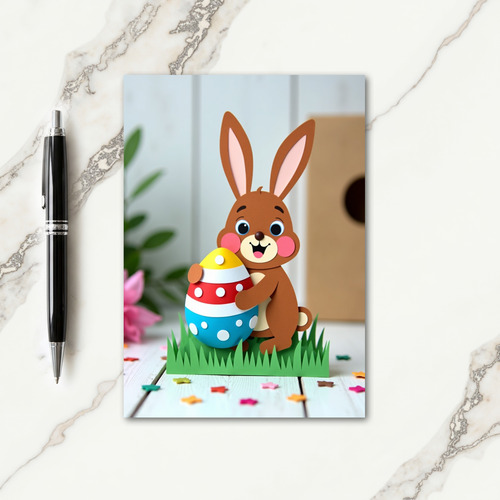 Striped Egg Joy Paper Craft Card