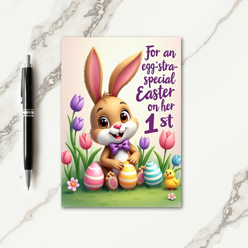 Striped Egg Springtime Joy Card