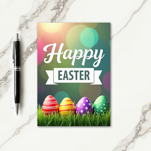 Striped Eggs Easter Card