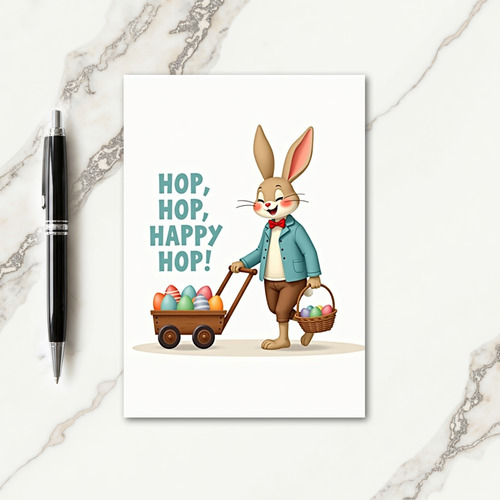 Striped Eggs Happy Bunny Card
