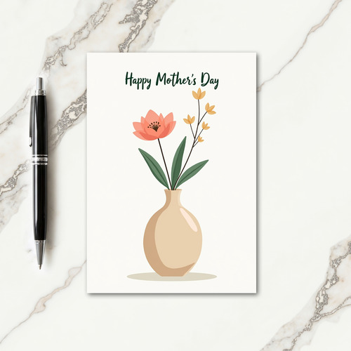 Striped Elegant Blossom Greeting Card