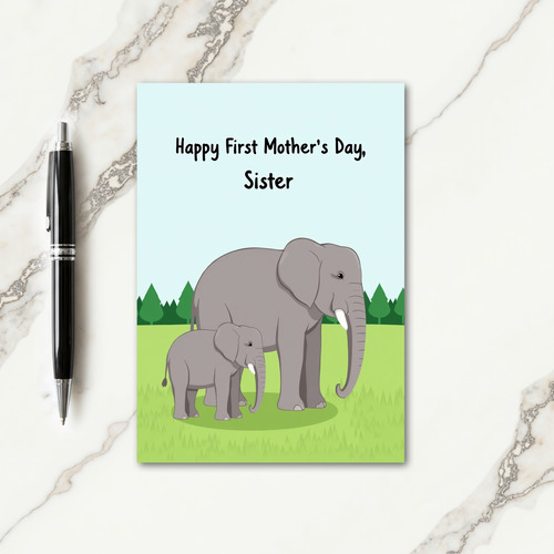 Striped Elephant Happy Day Card
