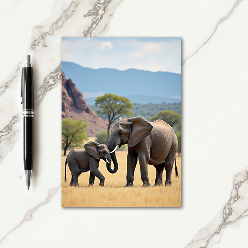 Striped Elephant Love Card