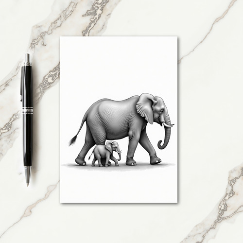 Striped Elephant Scene Card