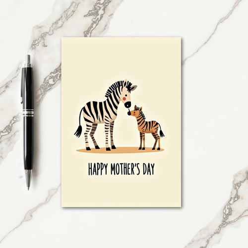 Striped Equines Mothers Day Card