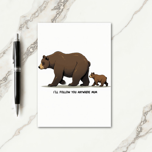 Striped Family Bear Card
