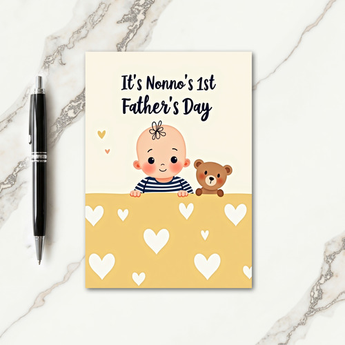 Striped Fathers Day Baby Card