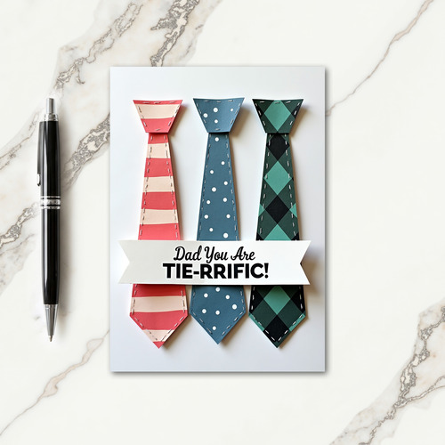 Striped Fathers Day Tie Art Card