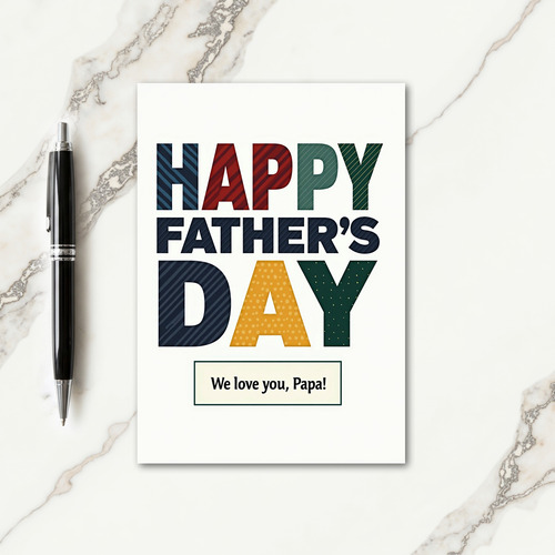 Striped Fathers Day Type Card