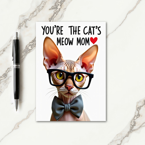 Striped Feline Cats Meow Mom Card