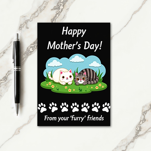 Striped Feline Friend Card