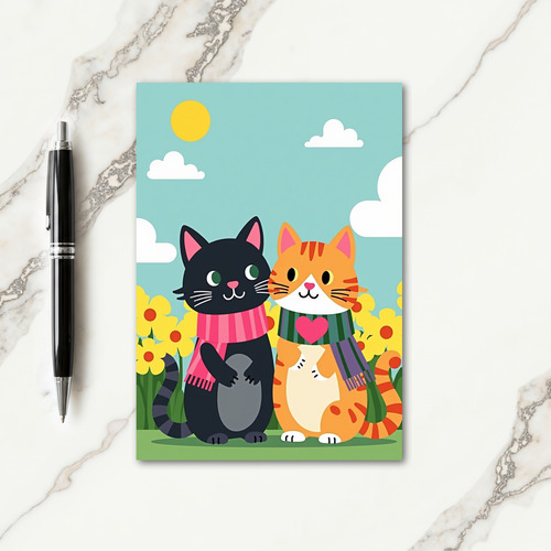 Striped Feline Friendship Card