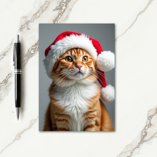 Striped Feline Holiday Card