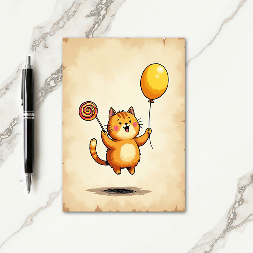 Striped Feline Joy Card