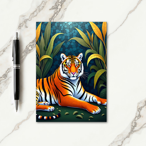 Striped Feline Jungle Card