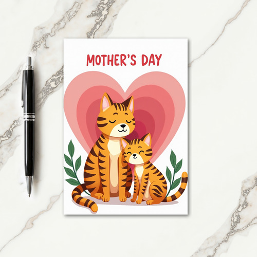 Striped Feline Love Card