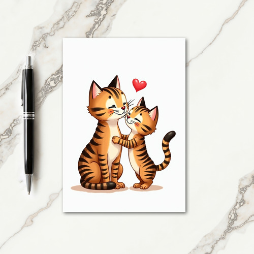 Striped Feline Mothers Day Card