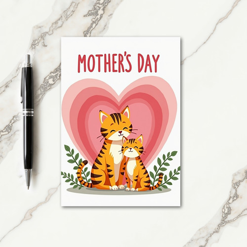 Striped Felines Love Card