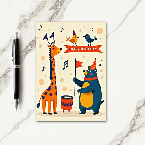 Striped Festive Friends Card