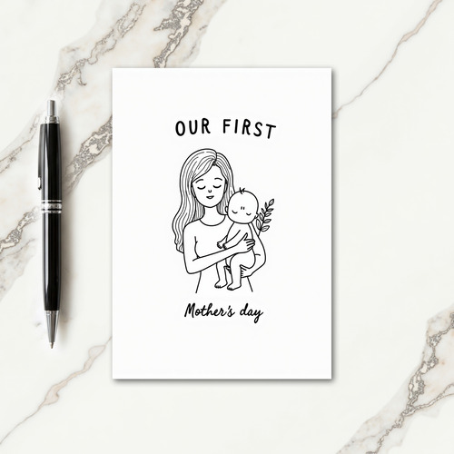 Striped First Mothers Day Card