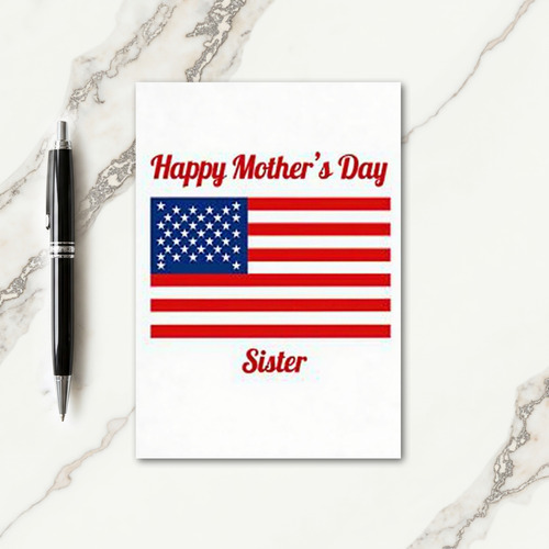 Striped Flag Mothers Day Card